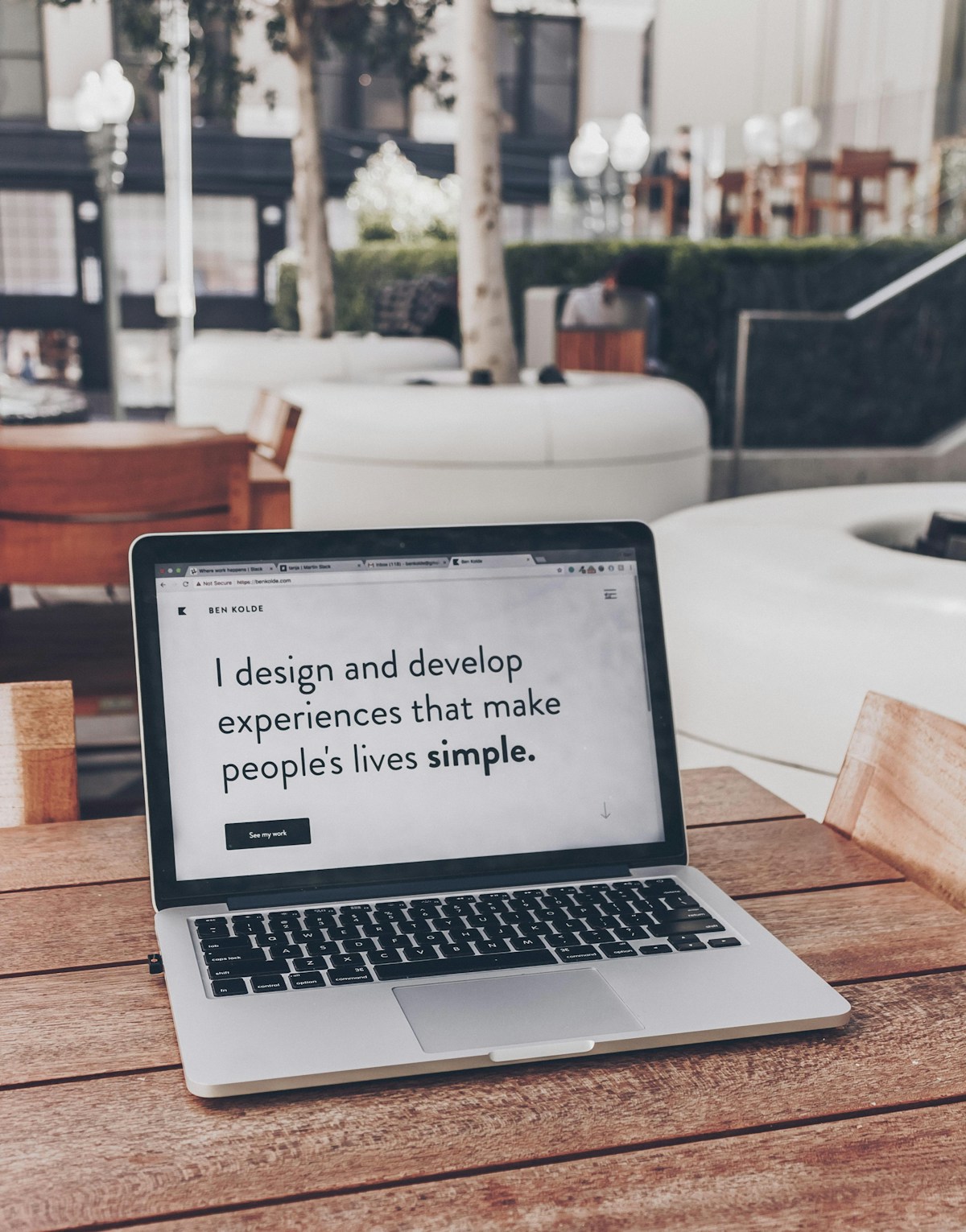 Marketing landing page on a laptop screen, representing landing page redesign