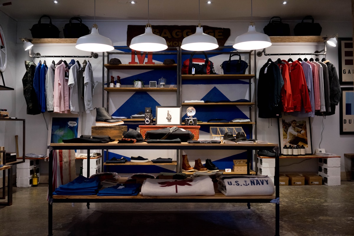 Clothing boutique product displays, representing WooCommerce catalog and storefront customization